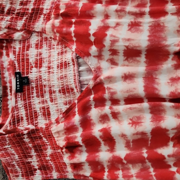 Torrid Size 2 A-Line Red Tie Dye Dress - Picture 4 of 4
